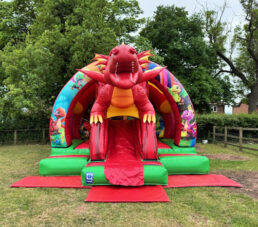 Dragon themed bouncy castle.