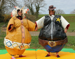 Cowboy and Indian Sumo Suits